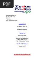 Download Zydus Project Report by Ketan Jadav SN58893640 doc pdf