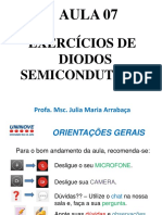 AULA 07 - EXERCÍCIOS DE DIODOS SEMICONDUTORES
