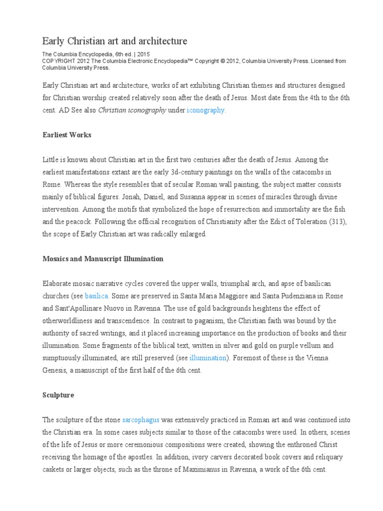 Early Christian Art and Architecture: Iconography | PDF