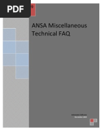ANSA Miscellaneous Technical FAQ