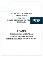 Plan de Continuidad Pedagígica 2° Madre Mazzarello