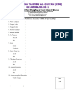 Formulir Pendaftaran Karantina Tahfidz Quran Gel 2