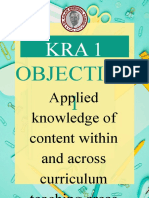 Objective 1: Applied Knowledge of Content Within and Across Curriculum Teaching Areas