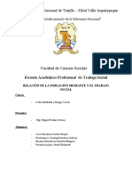 Informe Relación de La Población Migrante y El Trabajo Social