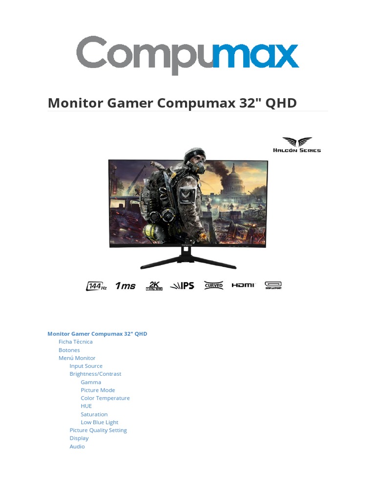 Monitor Gamer Compumax 32