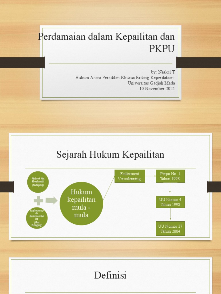 Perdamaian dalam Kepailitan dan PKPU | PDF
