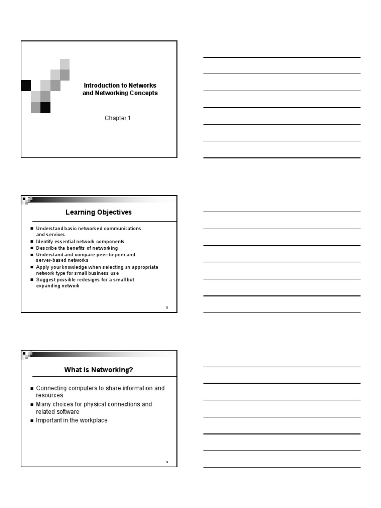 Introduction To Networks and Networking Concepts: Learning Objectives | PDF
