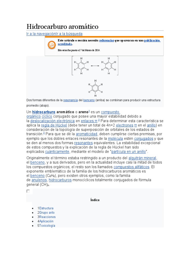 Hidrocarburo Aromático | PDF | Química | Química Orgánica