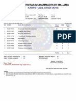 Universitas Muhammadiyah Malang: Kartu Hasil Studi (KHS)