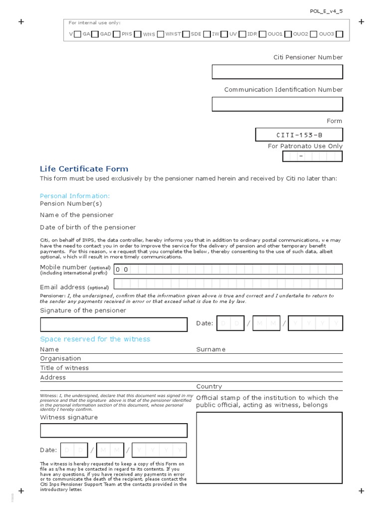 Life Certificate Form for Pensioners | PDF | Information Science