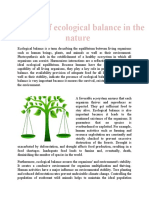 The Role of Ecological Balance in The Nature