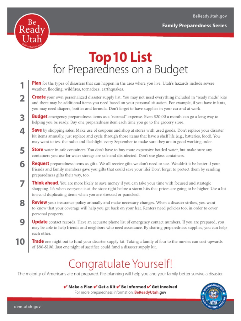 Budget-Friendly Disaster Preparedness Tips | PDF | Emergency Management