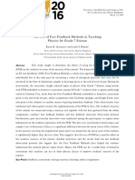 The Use of Fast Feedback Methods in Teaching Physics For Grade 7 Science