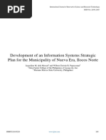 Development of An Information Systems Strategic Plan For The Municipality of Nueva Era, Ilocos Norte