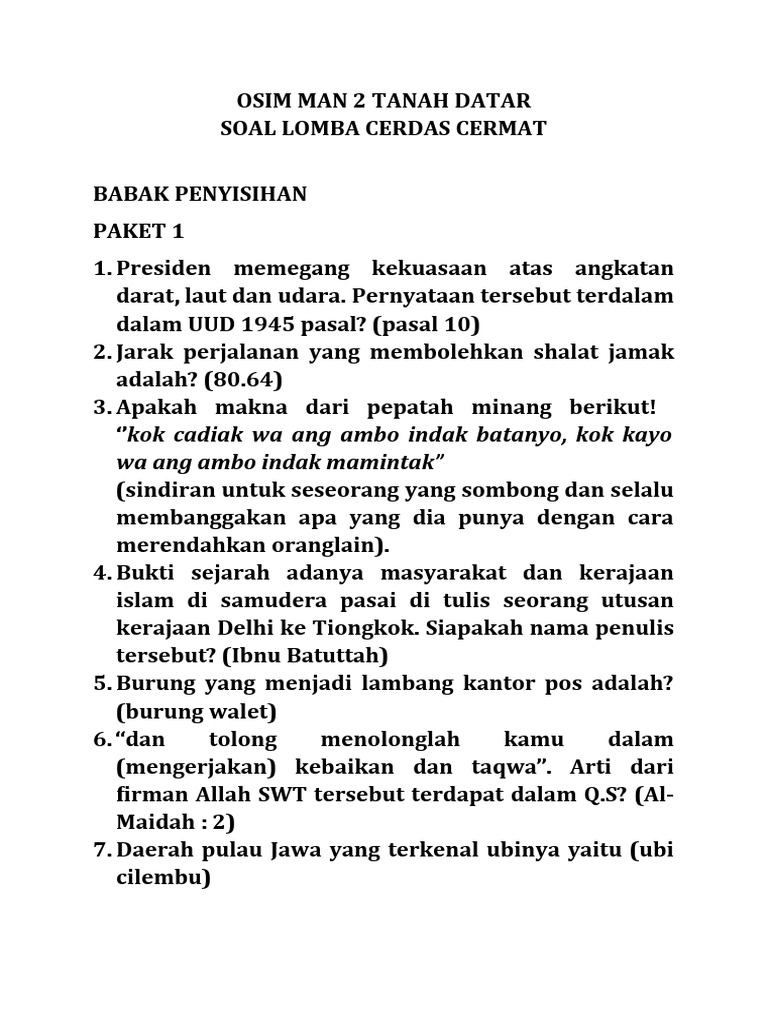 Osim Man 2 Tanah Datar | PDF