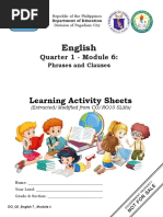 English: Quarter 1 - Module 6