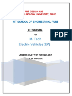 M. Tech Electric Vehicles (EV) : Mit School of Engineering, Pune