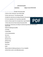 Question Bank Subject:-Process Instrumentation Subject Code:-BTCHC 604