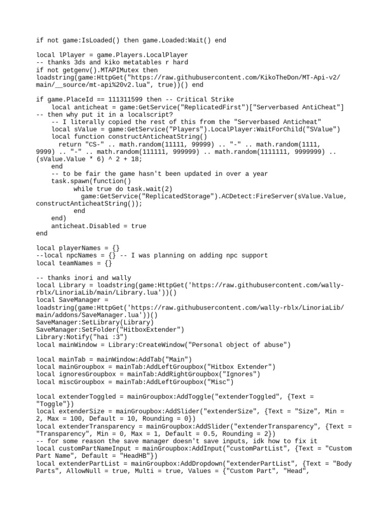 Universal Hitbox Extender Gui April 2022 PDF Computer
