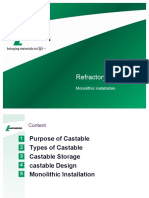 Refractory training for monolithic installation