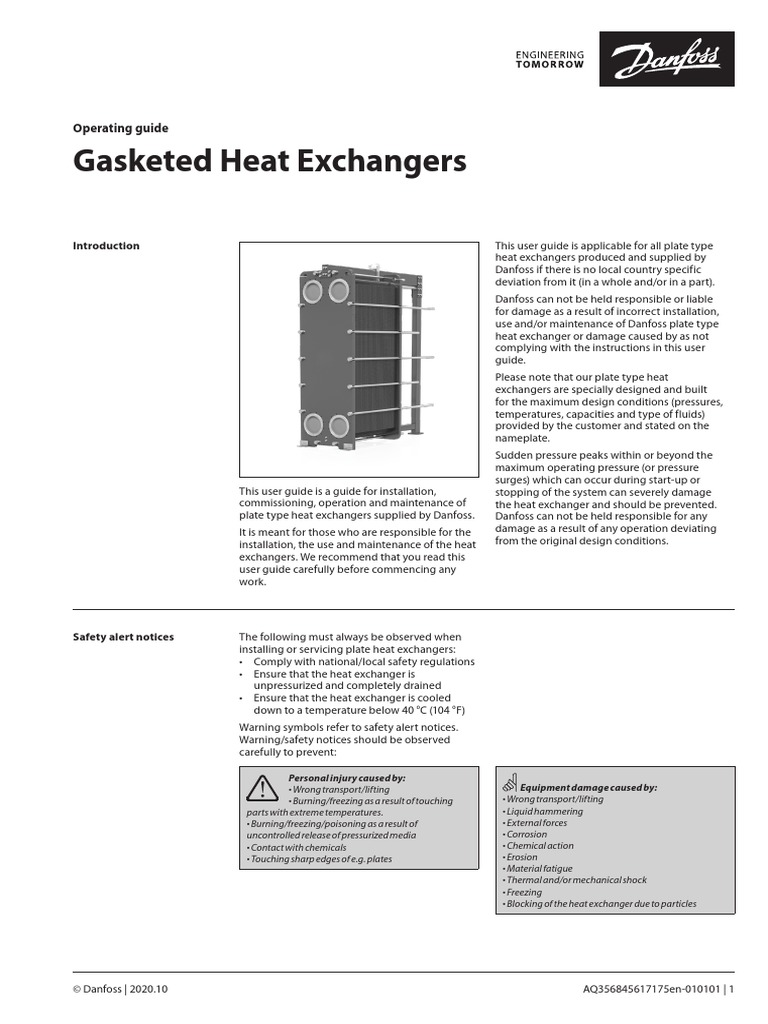 SONDEX SP 15AST Gasketed Heat Exchangers Manual PDF Heat