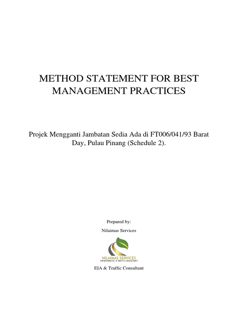Appendix 9 b method statement for best management practices pdf dam