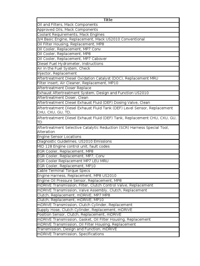 Mack Truck Service and Maintenance Guide | PDF | Transmission ...