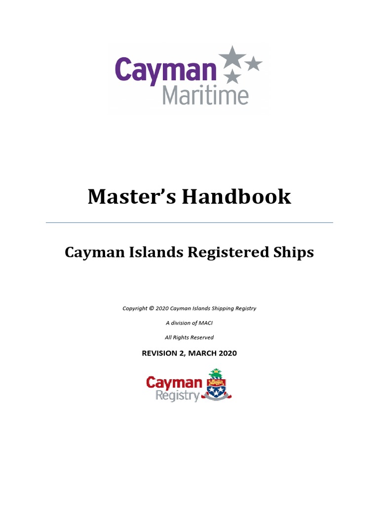 Cayman Registry Master's Handbook 2020 PDF Ships Sailor