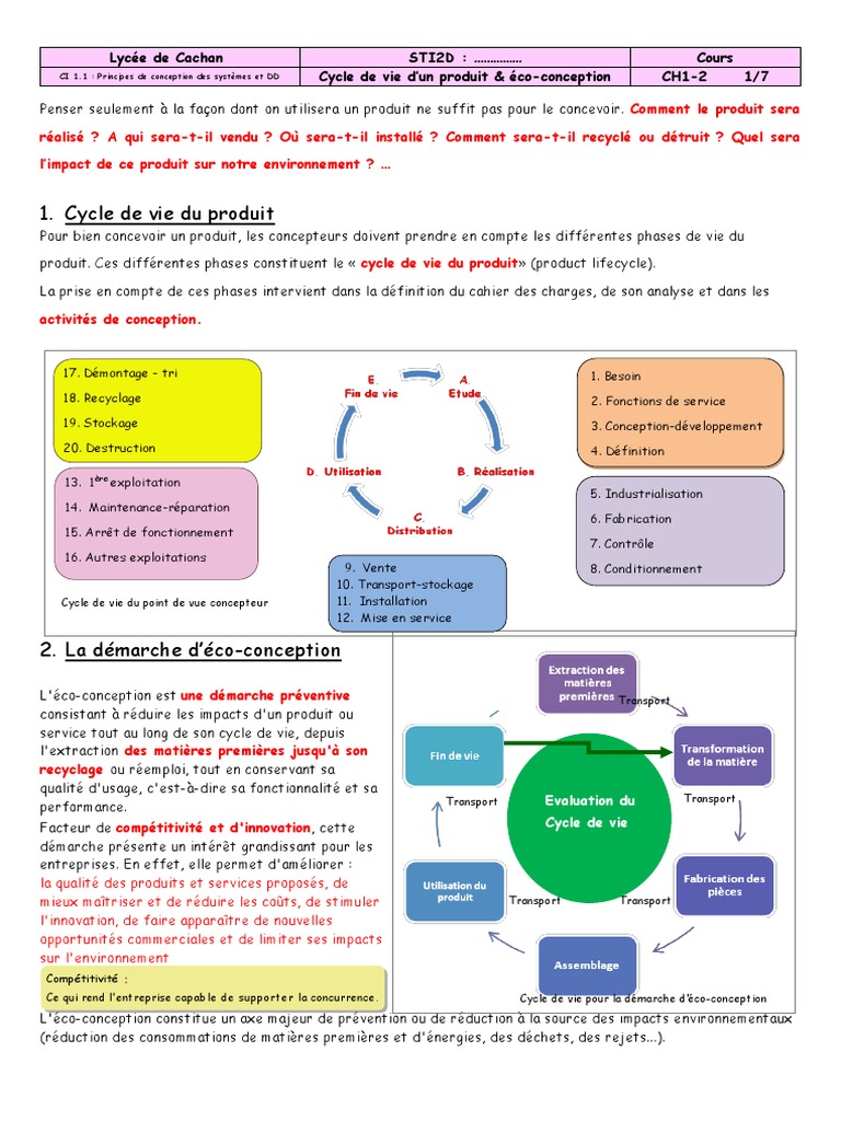 Cour Sur Le Cycle de Vie | PDF | Analyse du cycle de vie ...