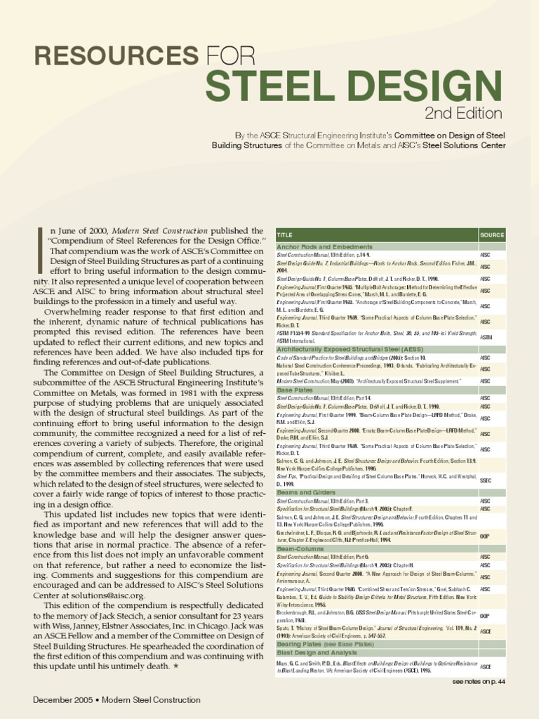 Steel Design Resources Compendium | PDF | Structural Steel | Beam ...