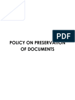 Policy On Preservation of Documents