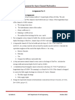 Assignment For Open Channel Hydraulics: Assignment No 3 Part I: Class Workout Assignments