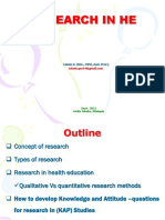 Research in He: Takele G. (BSC., MPH, Asst. Prof.)