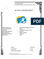 Daftar Nilai Kelas VI SMT 1 K13