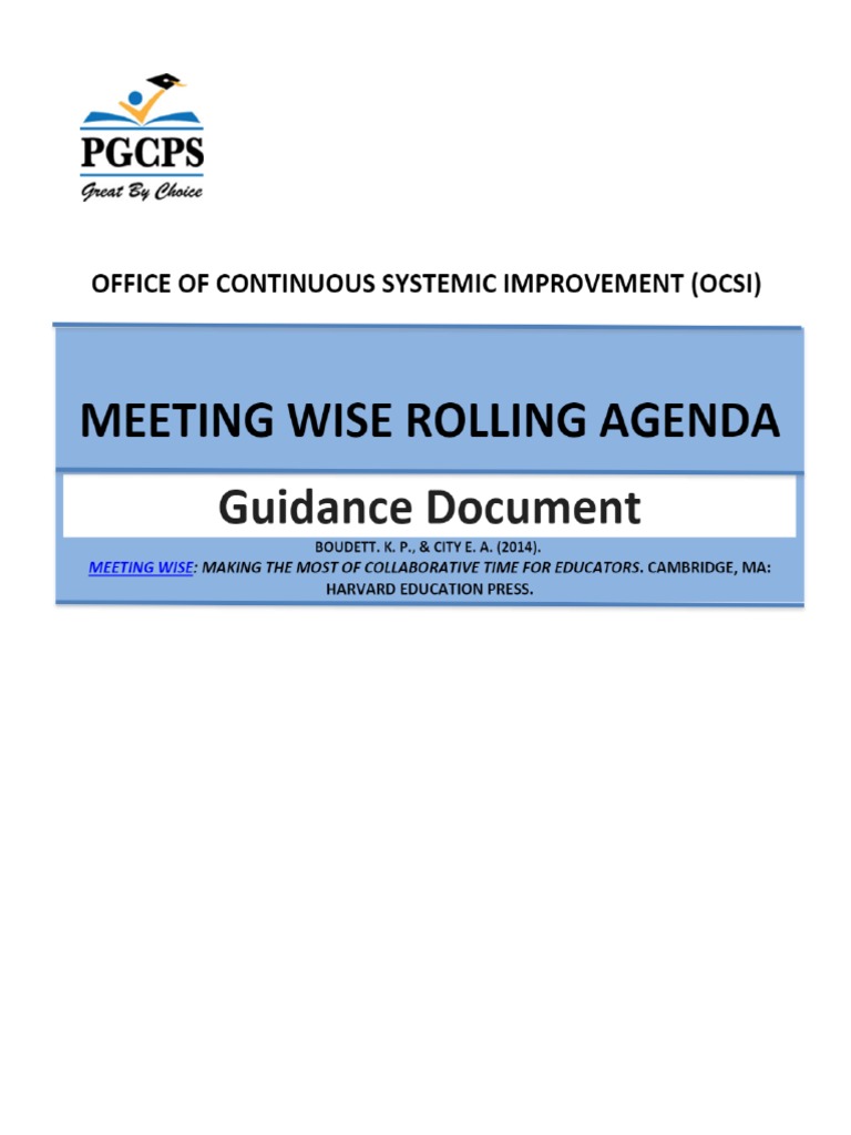 MEETING WISE ROLLING AGENDA Guidance Document PDF