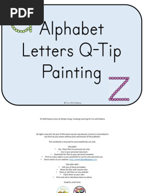 Alphabet Letter q Tip Painting Color Pack