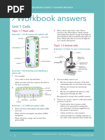 Workbook Answers: Unit 1 Cells