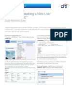 Process For Creating A New User in Citidirect Be: Quick Reference Guide
