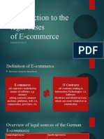 Introduction to the Legal Bases of E-commerce