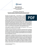 Fato Relevante - Aquisição Mabel e Licenciamento Toddy Cookies - Entrada No Mercado de Biscoitos No Brasil (Reapresentação)