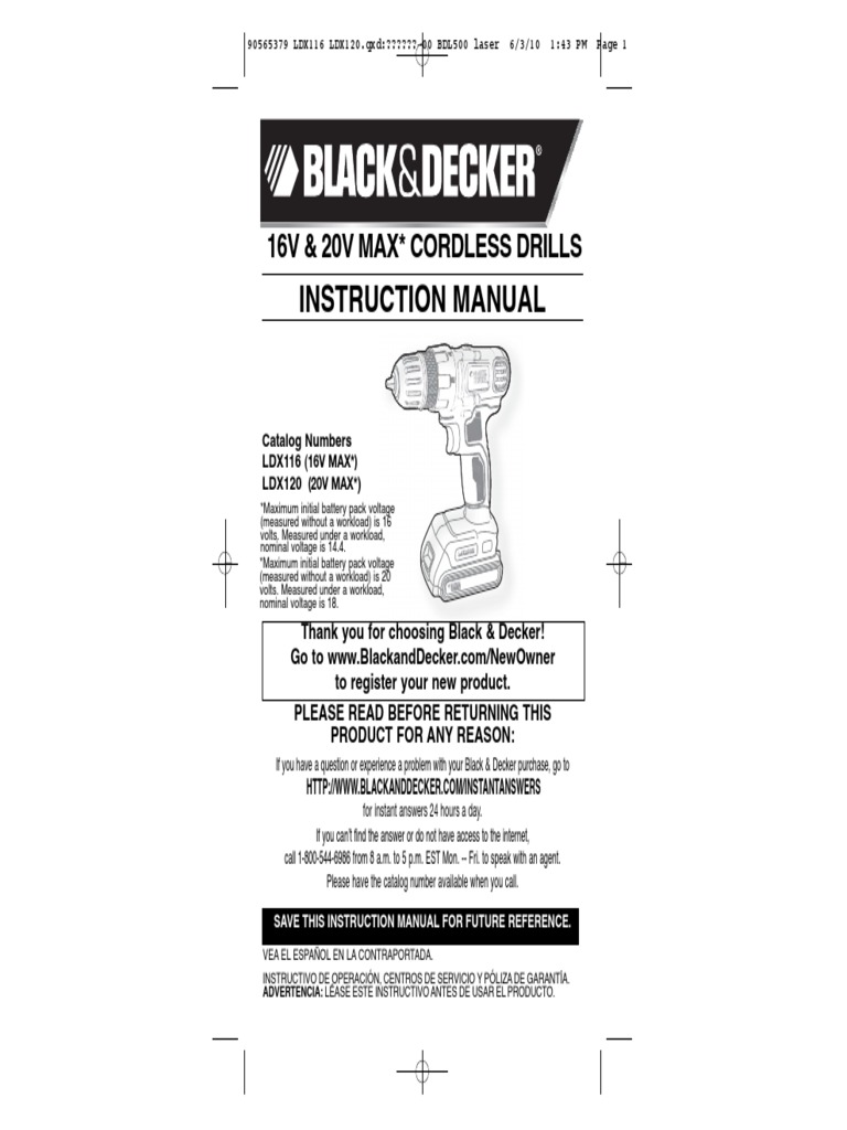 Black & Decker Electronic Screwdriver Manual PDF Battery Charger