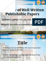 Anatomy of a Publishable Paper Ppt