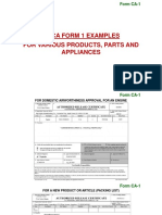 Dgca Form 1 Examples For Various Products, Parts and Appliances