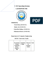 EC-231 Operating Systems Lab Report #02: Department of Computer Engineering HITEC University Taxila