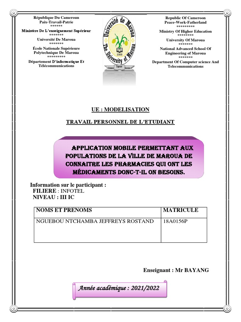 Tpe Modelisation NGUEBOU | PDF | Application | Cas d'utilisation