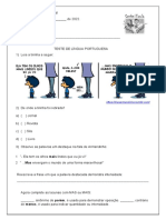 Teste de Língua Portuguesa para Alunos do 5o Ano