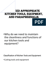 Utilize Appropriate Kitchen Tools, Equipment, and