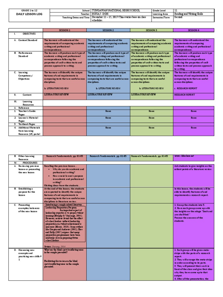 December 11 15, 2017 DLL Reading and Writing Skills Download Free