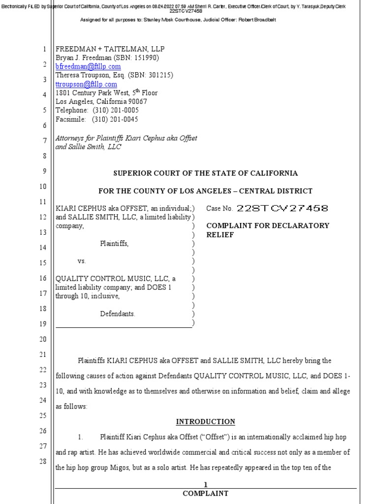 Offset vs. Quality Control Music, LLC PDF