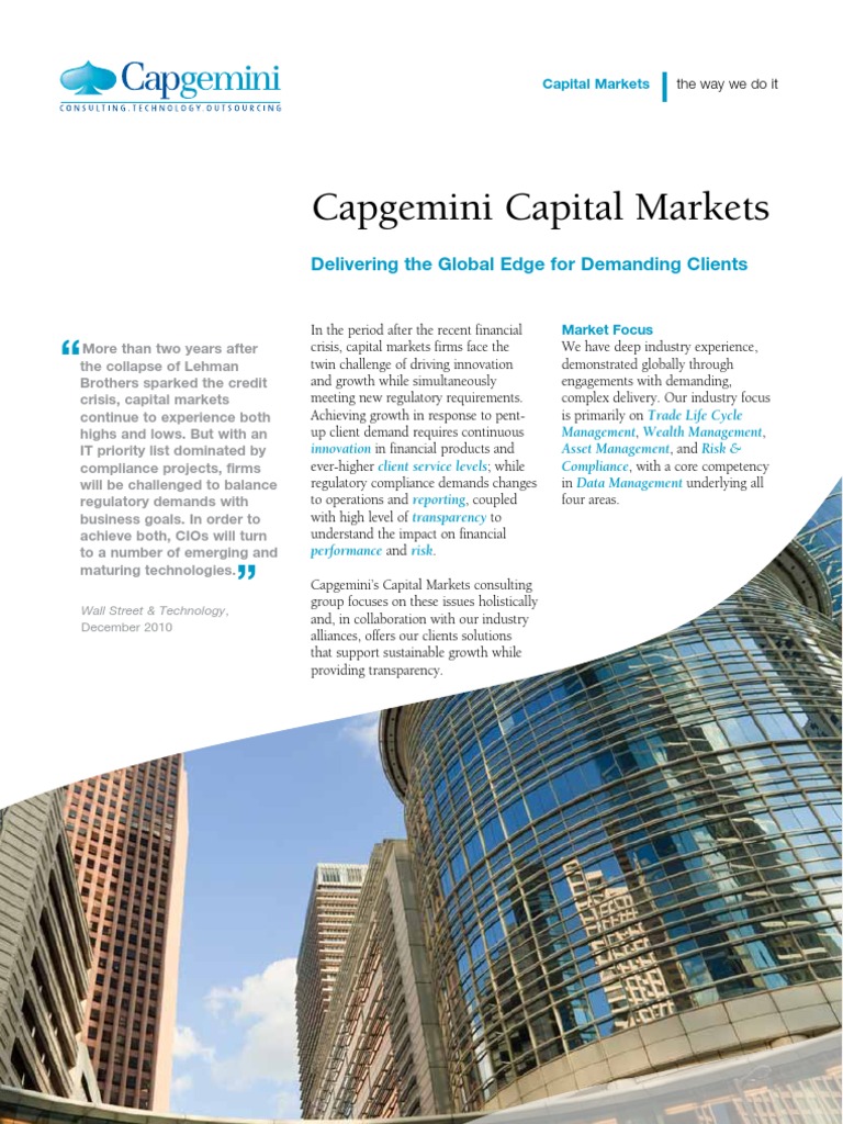 Capgemini Capital Markets Pdf Investment Management Risk